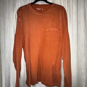 Abercrombie Men's Orange Long Sleeve Shirt
